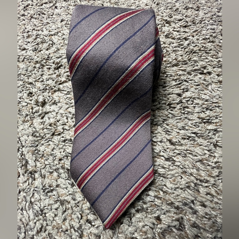 Burberry Striped Brown and Red Men's Tie